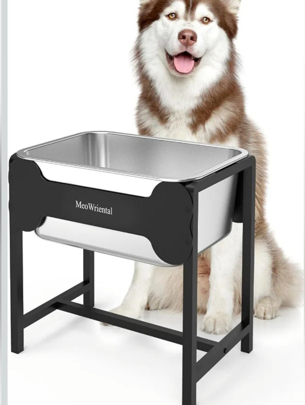 2.5 Gallon Elevated Dog Water Bowl for Large Breeds, 14.2" Tall Raised Stainless
